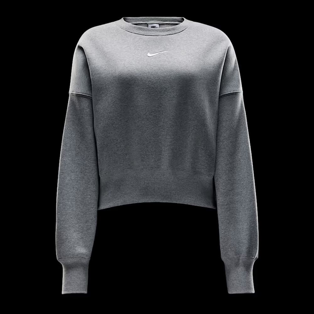 Nike Phoenix Fleece oversized crewneck pullover sweatshirt 1x gray
